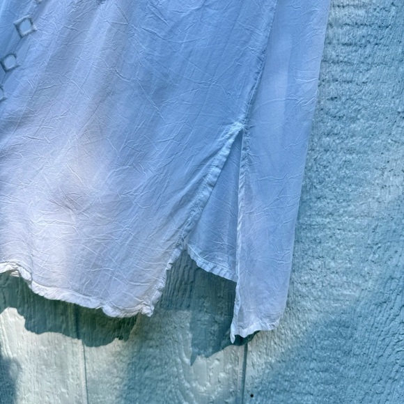 NWT Johnny Was JW Diamond Eyelet Tunic Sheer Women's Sleeveless White Top S - Picture 7 of 7